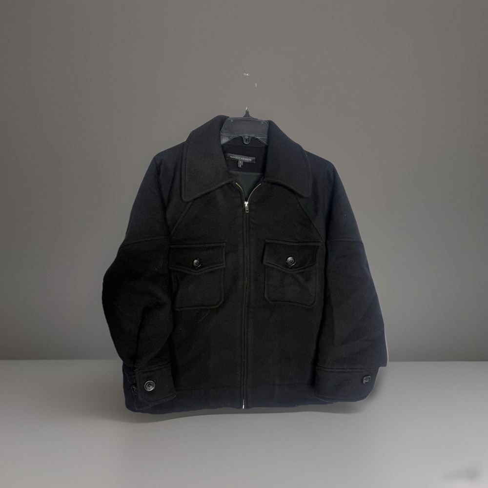 Naked Cashmere Black Bomber Jacket Size L Deon Wool Cashmere Blend